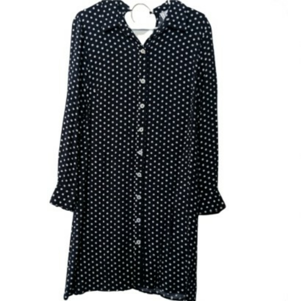 Everlily Button Up Collared Dress Medium